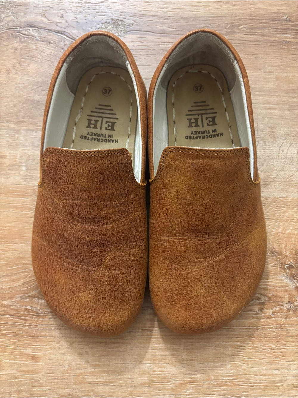 Women’s Slip-On Leather Loafers - Cognac